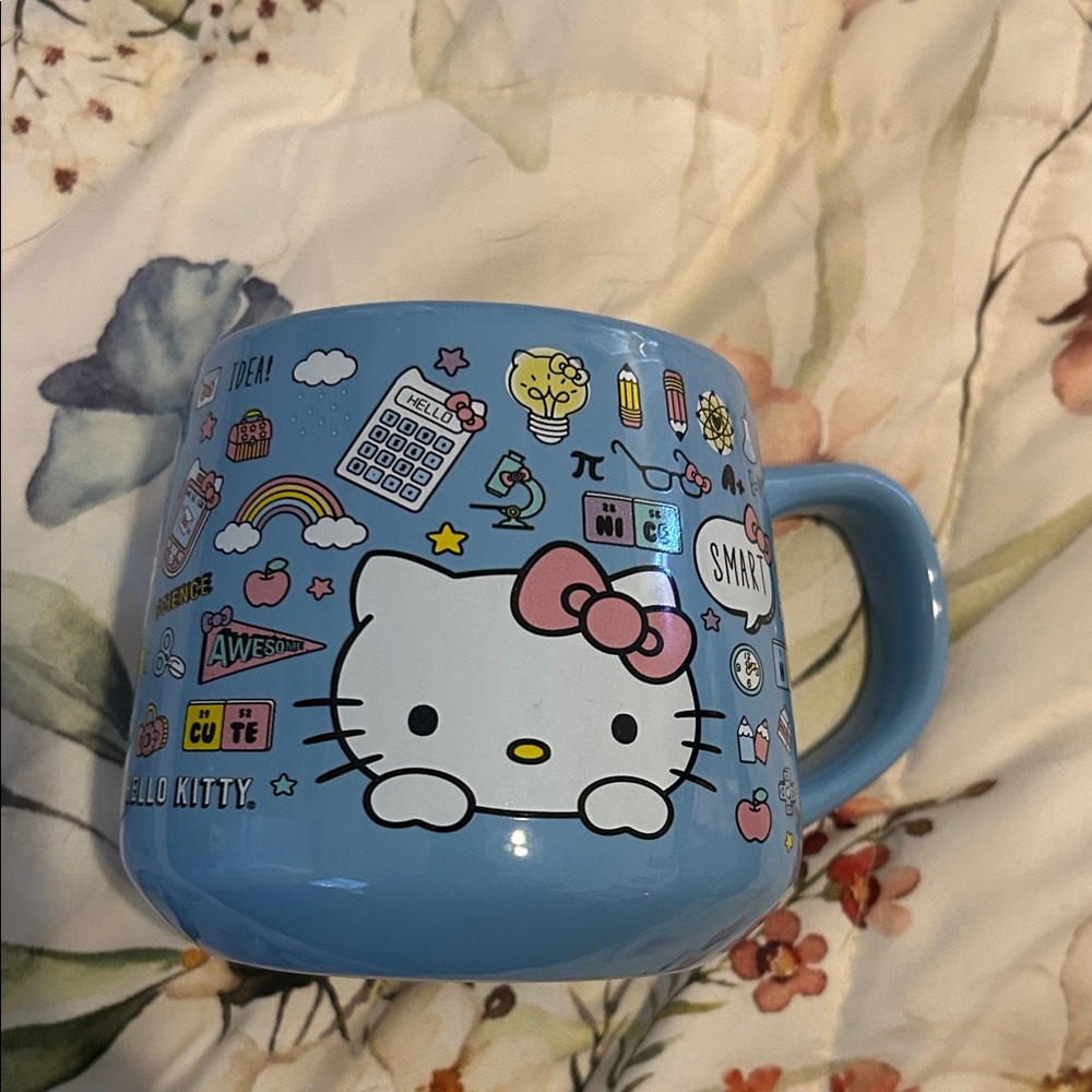 NWOT Hello Kitty Blue Mug with Pink Bow.